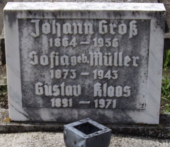 Gross Johann 1864-1956 Mueller Sofia 1873-1943 Grabstein